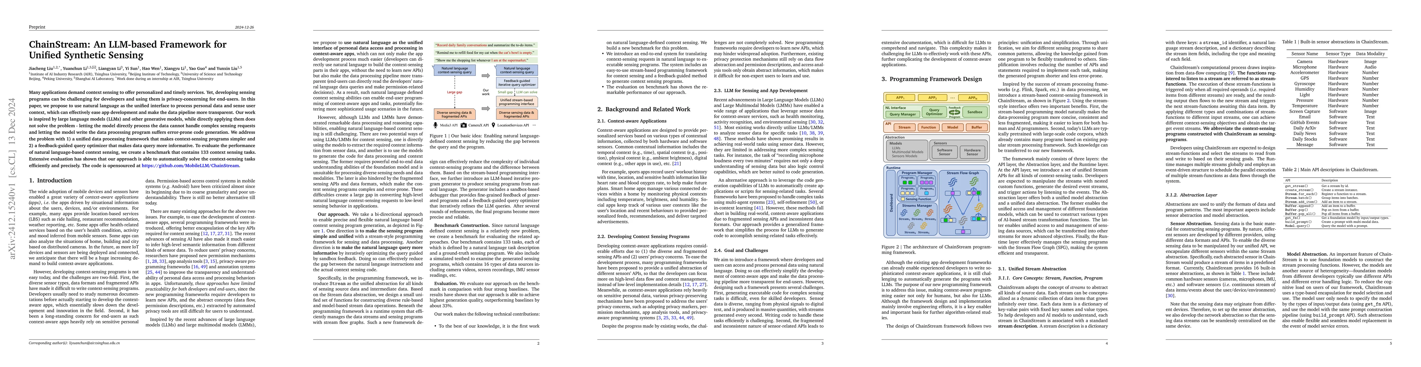 Thumbnail for ChainStream: An LLM-based Framework for Unified Synthetic Sensing
