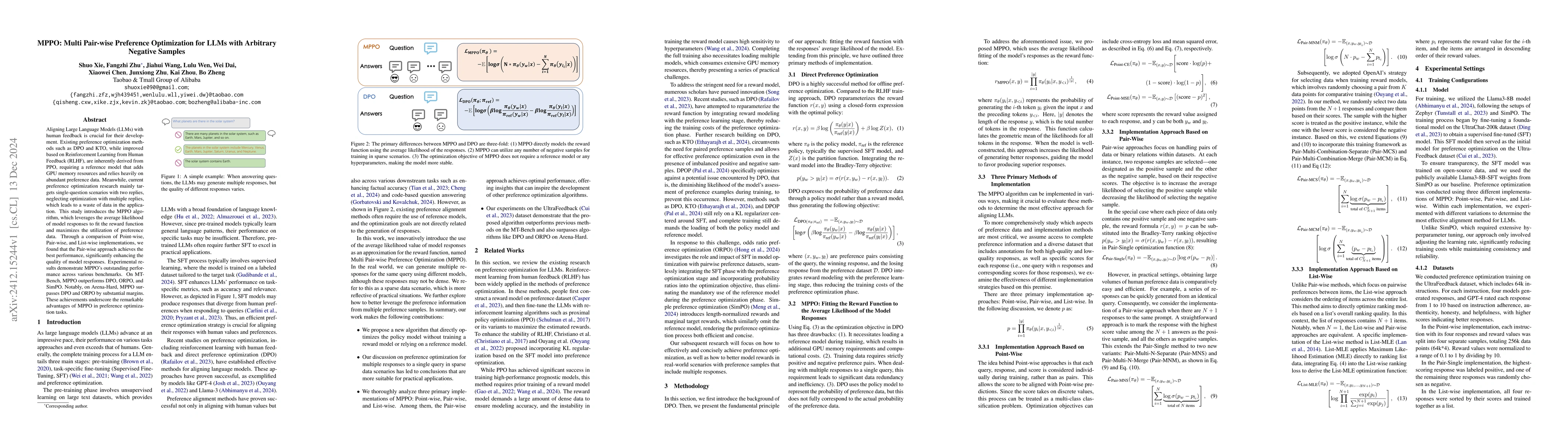 Thumbnail for MPPO: Multi Pair-wise Preference Optimization for LLMs with Arbitrary
  Negative Samples