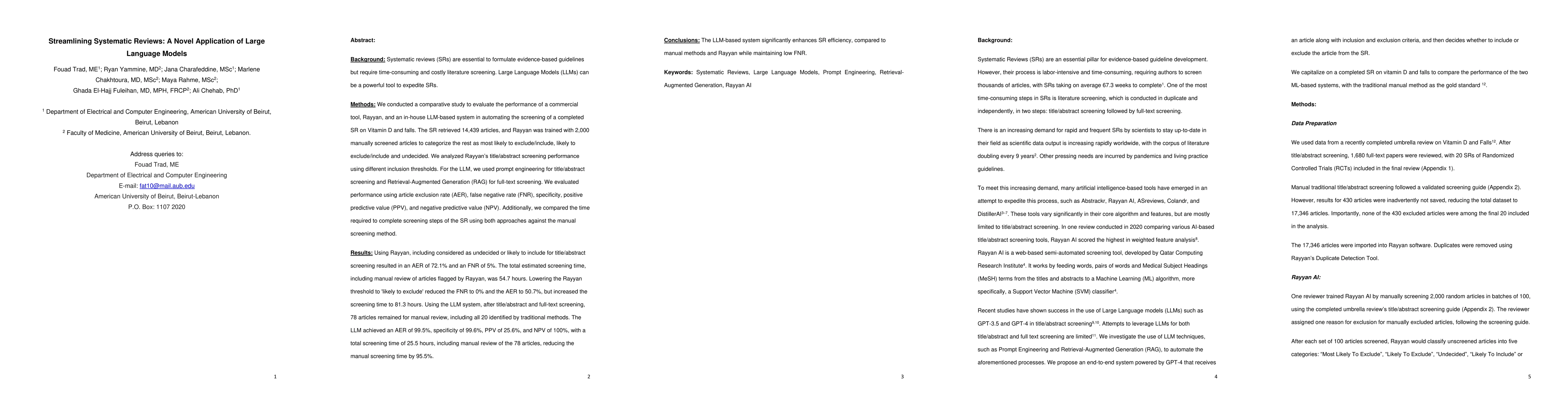 Thumbnail for Streamlining Systematic Reviews: A Novel Application of Large Language
  Models