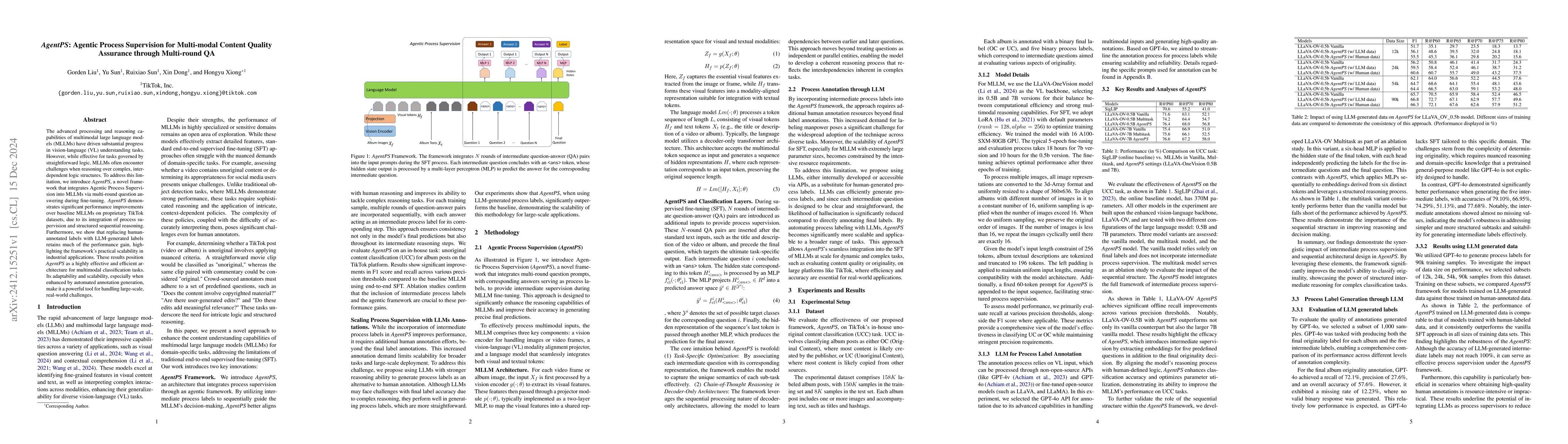 Thumbnail for AgentPS: Agentic Process Supervision for Multi-modal Content Quality
  Assurance through Multi-round QA