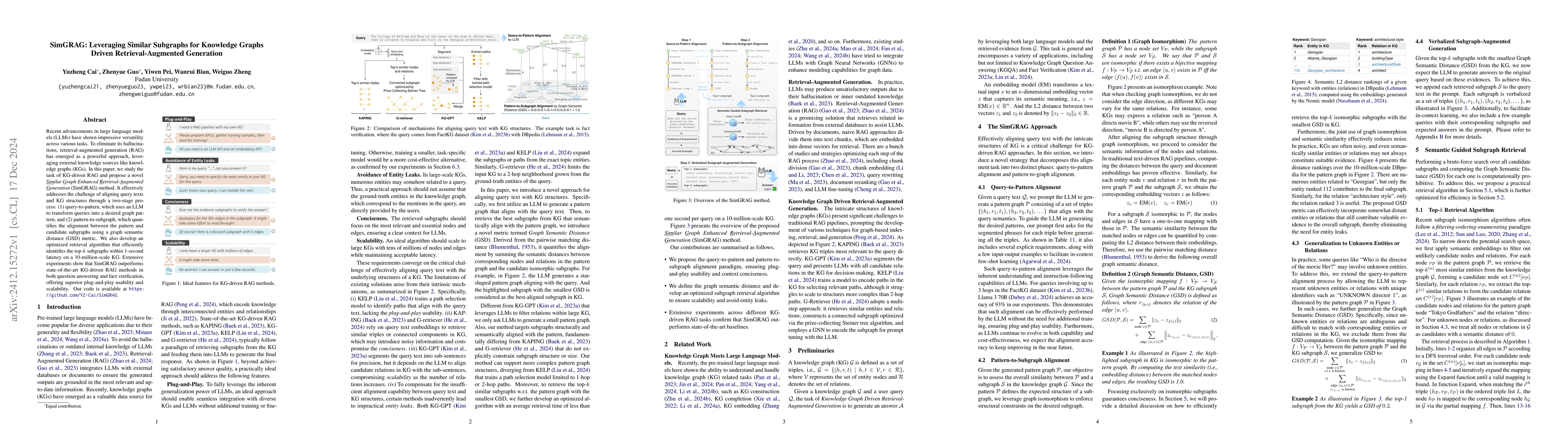Thumbnail for SimGRAG: Leveraging Similar Subgraphs for Knowledge Graphs Driven
  Retrieval-Augmented Generation