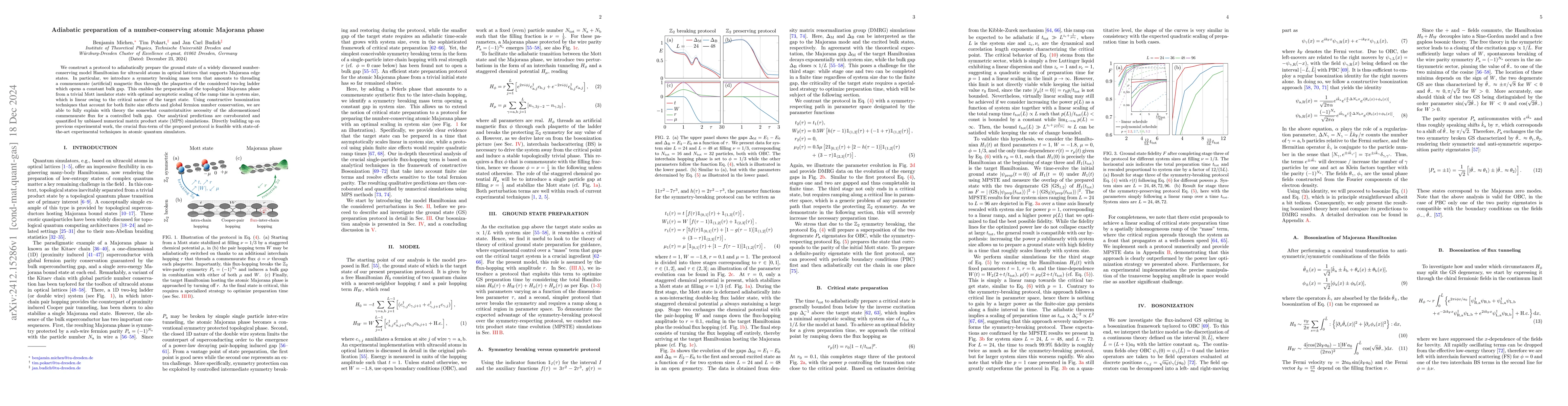 Thumbnail for Adiabatic preparation of a number-conserving atomic Majorana phase