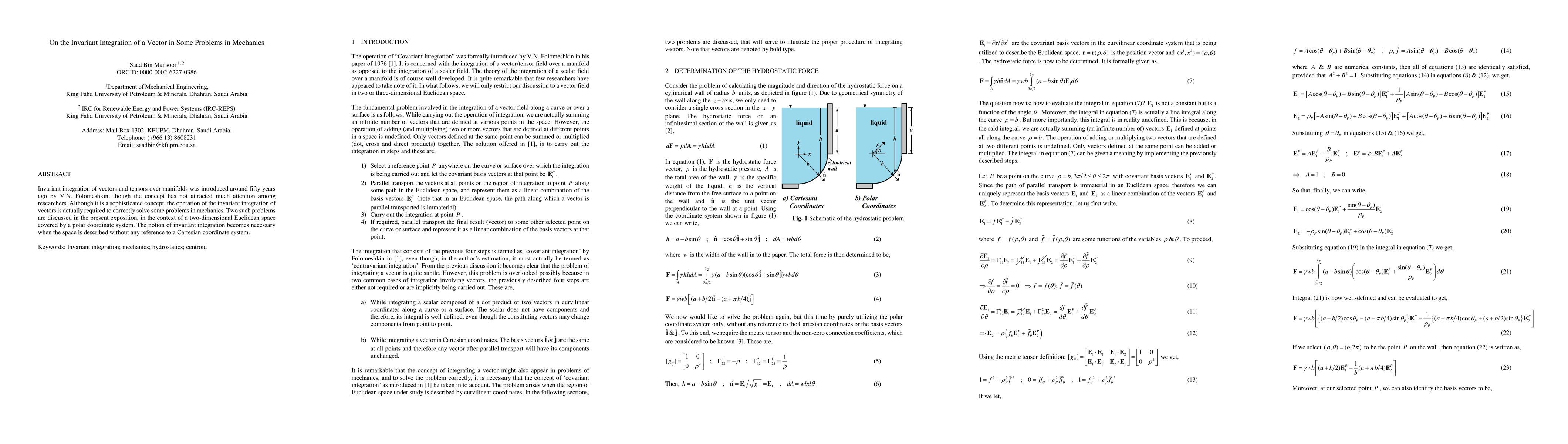 Thumbnail for On the invariant integration of a vector in some problems in mechanics
