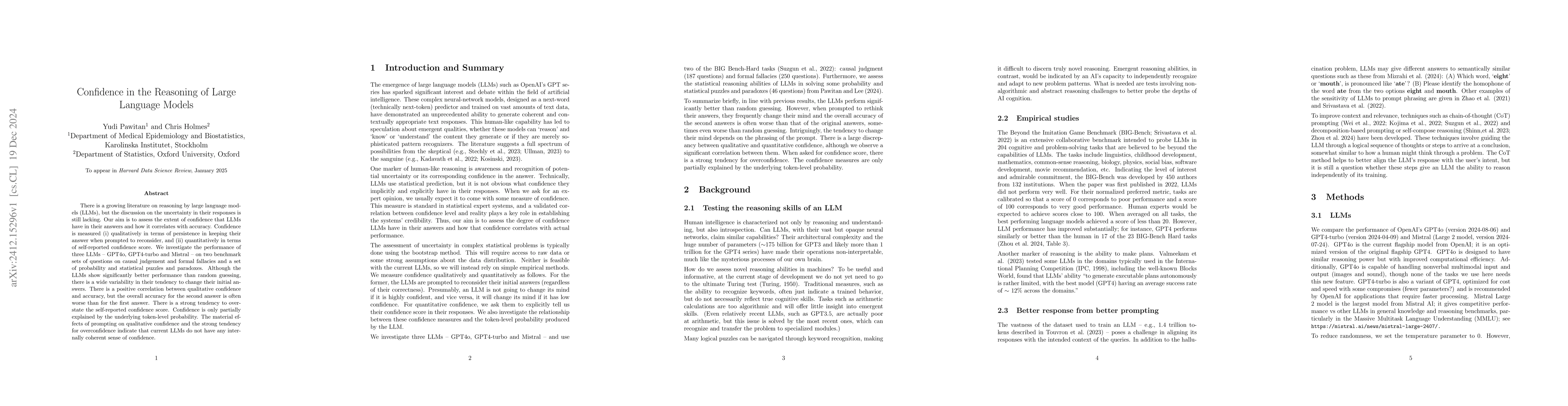 Thumbnail for Confidence in the Reasoning of Large Language Models