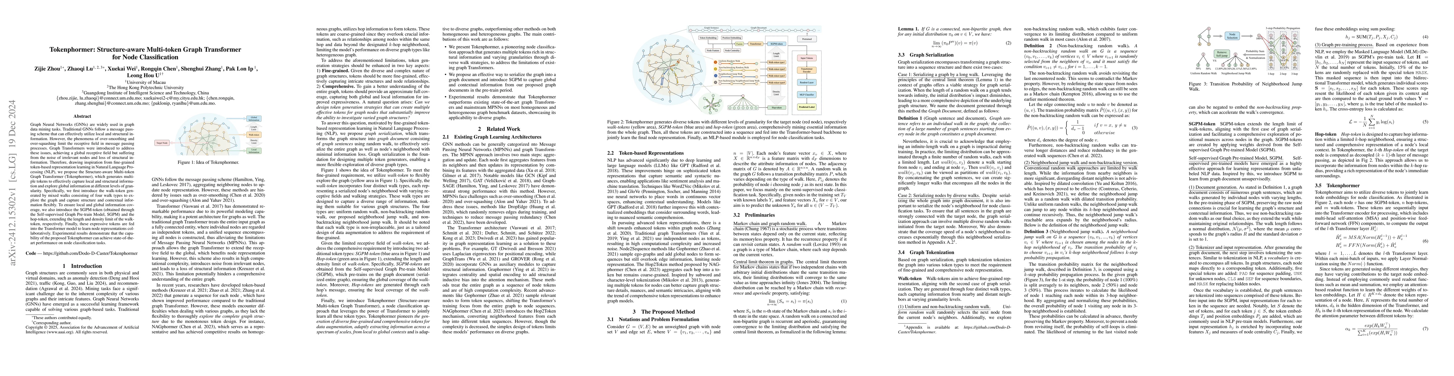 Thumbnail for Tokenphormer: Structure-aware Multi-token Graph Transformer for Node
  Classification