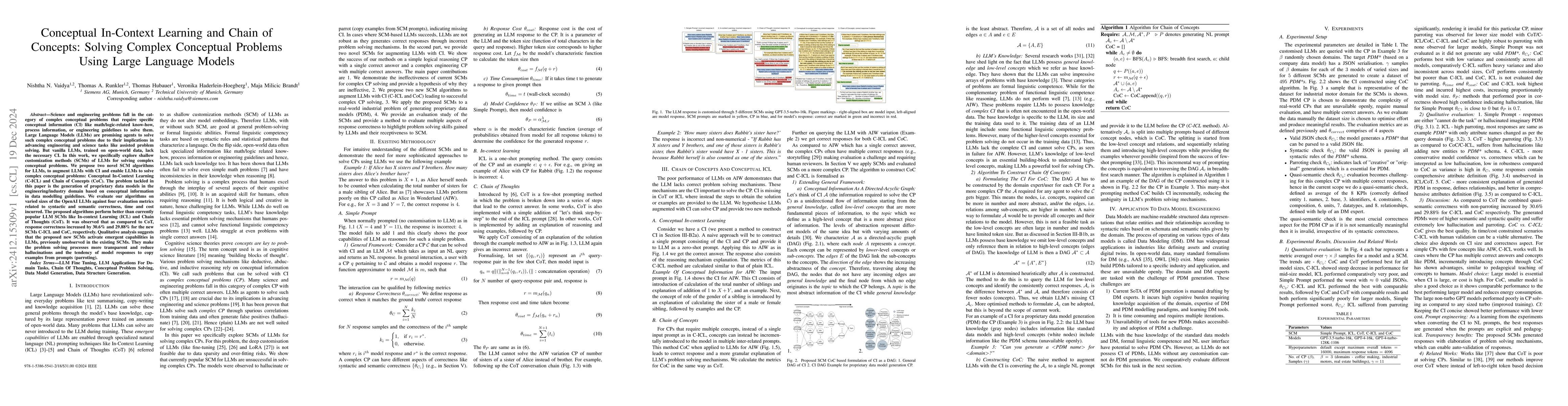 Thumbnail for Conceptual In-Context Learning and Chain of Concepts: Solving Complex
  Conceptual Problems Using Large Language Models