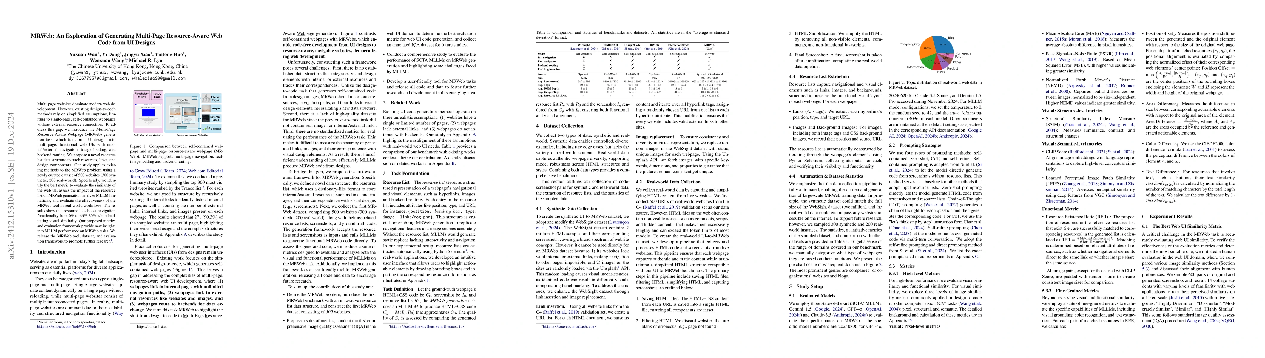 Thumbnail for MRWeb: An Exploration of Generating Multi-Page Resource-Aware Web Code
  from UI Designs