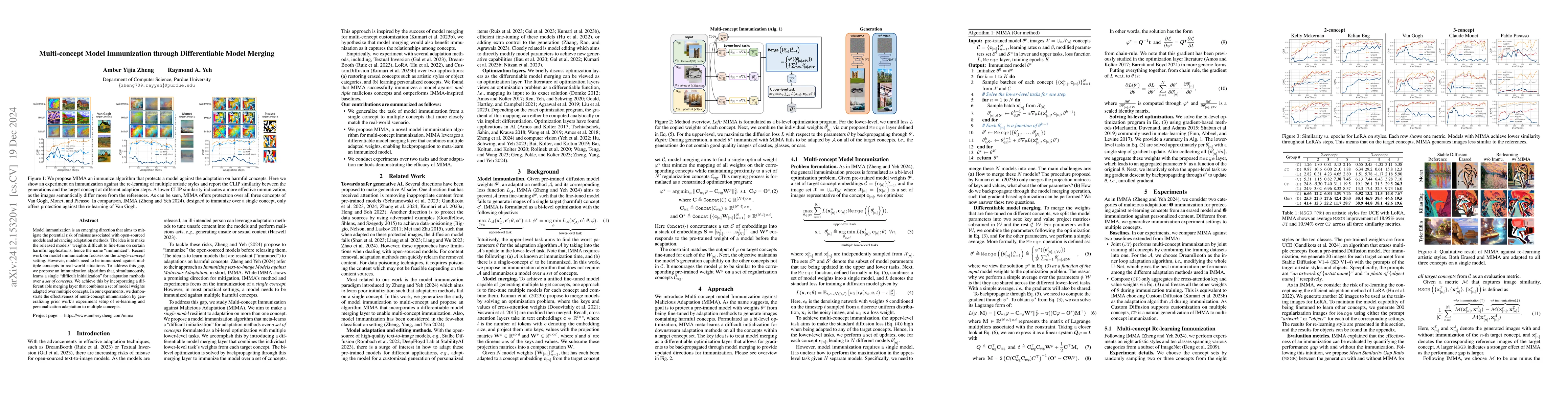 Thumbnail for Multi-concept Model Immunization through Differentiable Model Merging