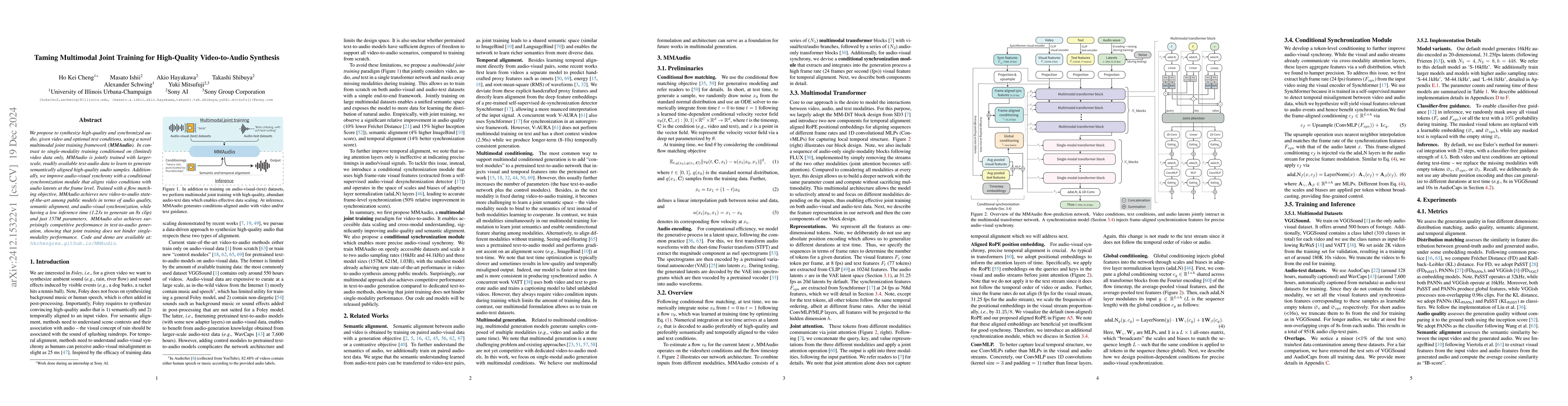 Thumbnail for Taming Multimodal Joint Training for High-Quality Video-to-Audio
  Synthesis