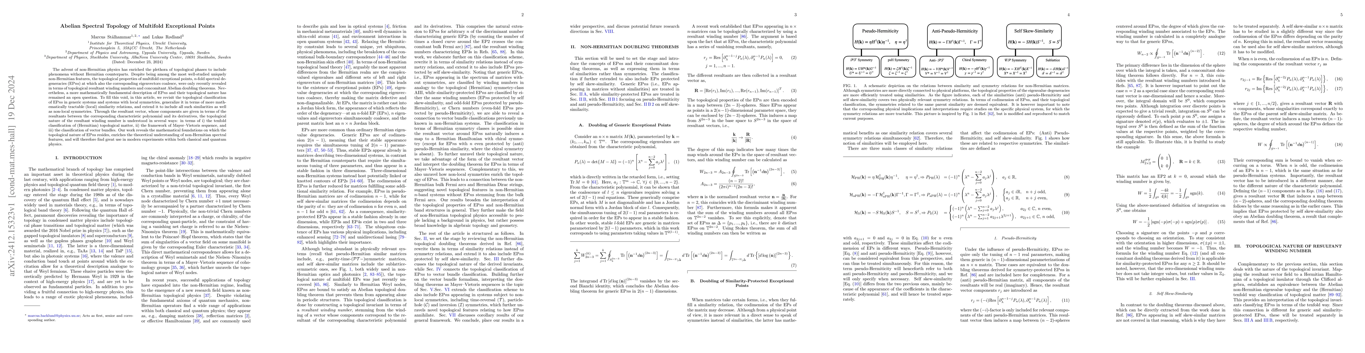 Thumbnail for Abelian Spectral Topology of Multifold Exceptional Points