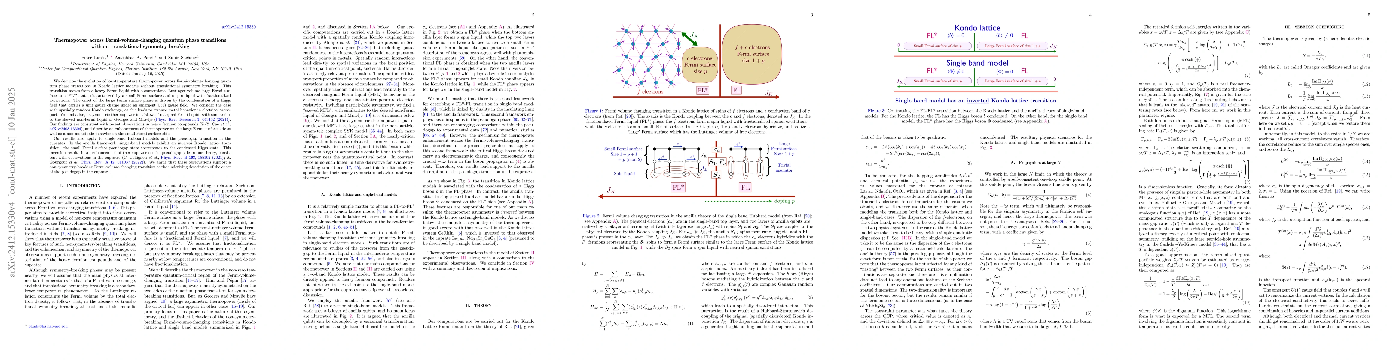 Thumbnail for Thermopower across Fermi-volume-changing quantum phase transitions
  without symmetry breaking