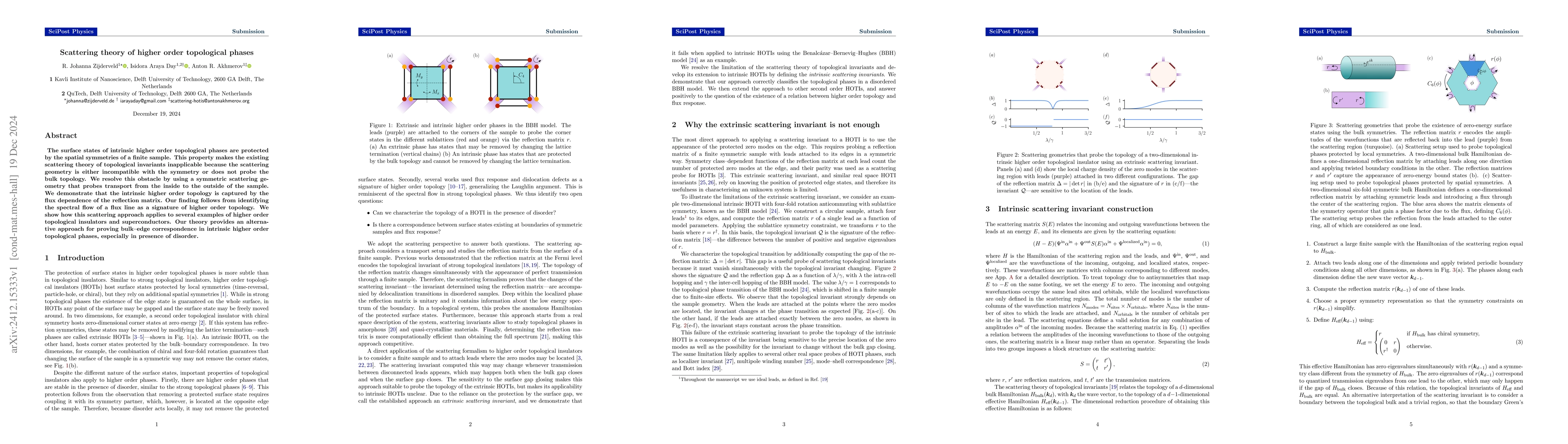 Thumbnail for Scattering theory of higher order topological phases