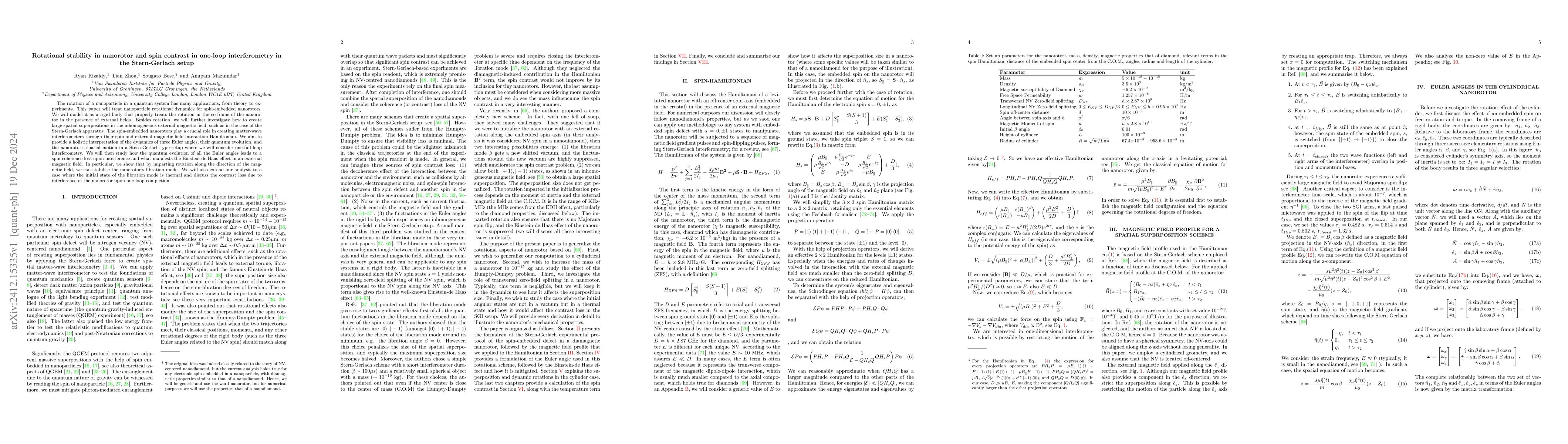 Thumbnail for Rotational stability in nanorotor and spin contrast in one-loop
  interferometry in the Stern-Gerlach setup