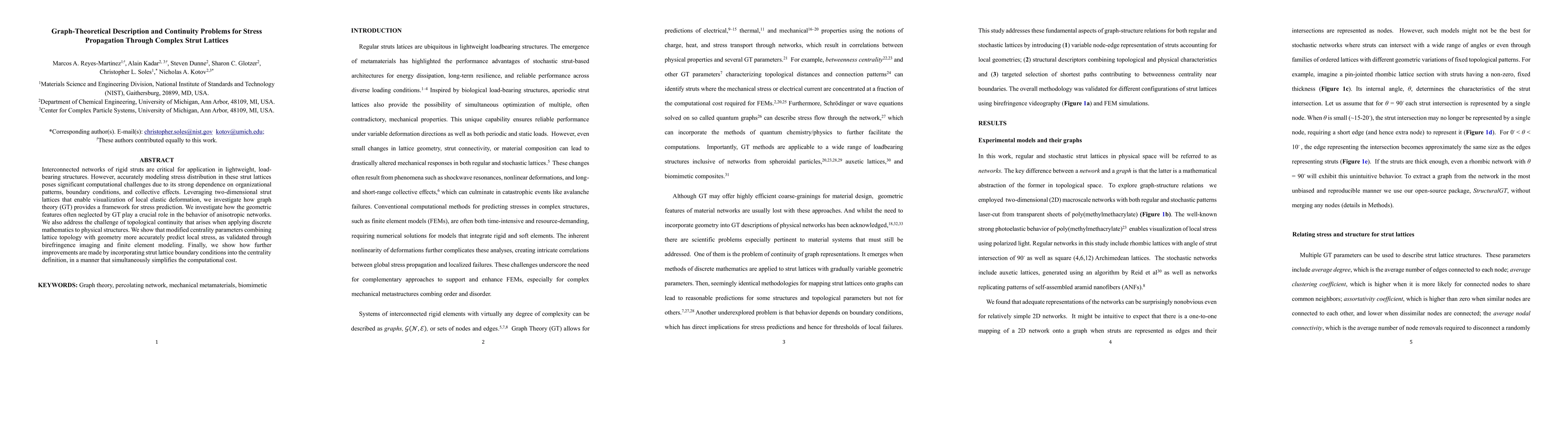 Thumbnail for Graph-Theoretical Description and Continuity Problems for Stress
  Propagation Through Complex Strut Lattices