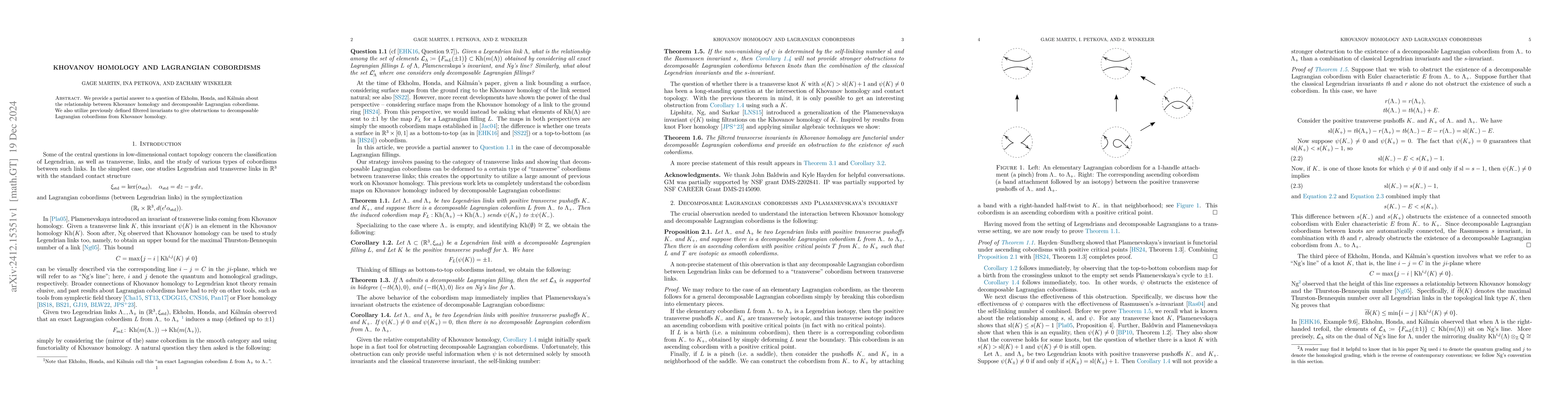 Thumbnail for Khovanov homology and Lagrangian cobordisms