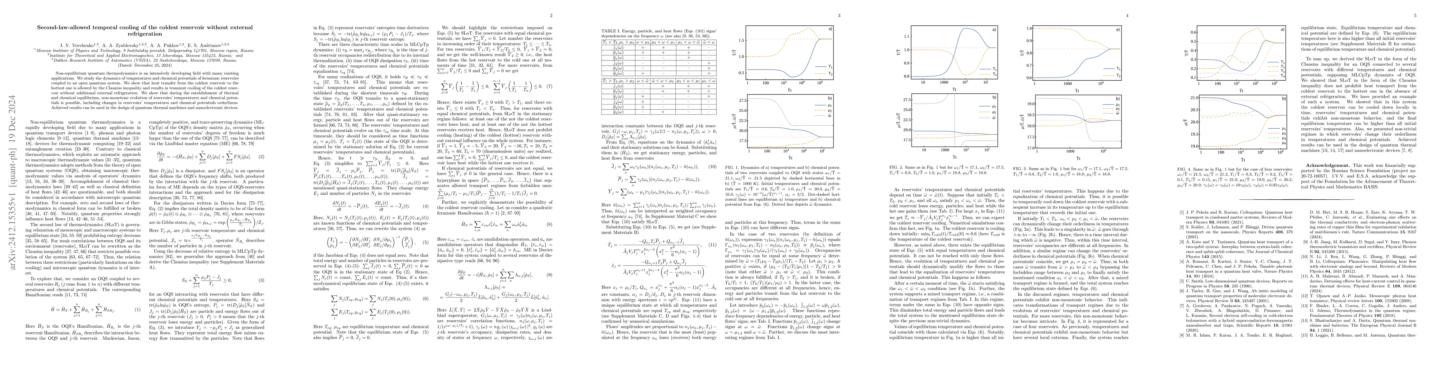 Thumbnail for Second-law-allowed temporal cooling of the coldest reservoir without
  external refrigeration