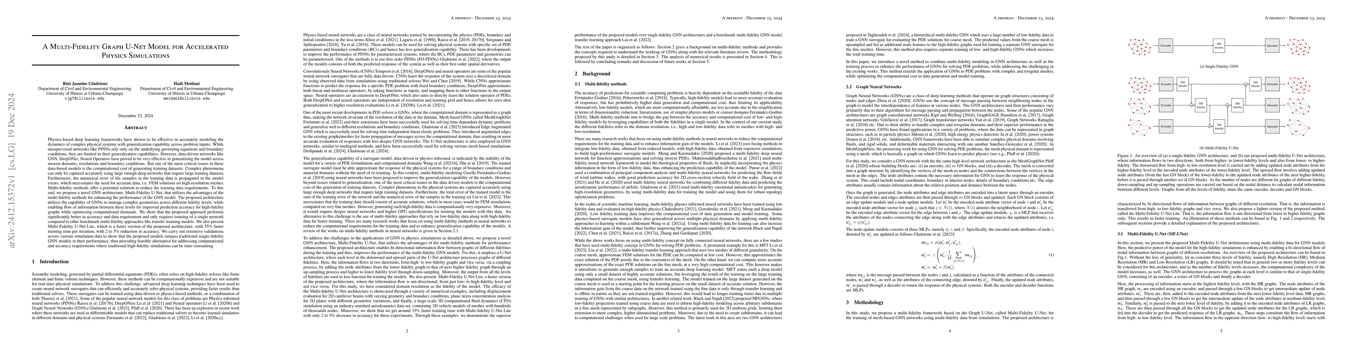 Thumbnail for A Multi-Fidelity Graph U-Net Model for Accelerated Physics Simulations