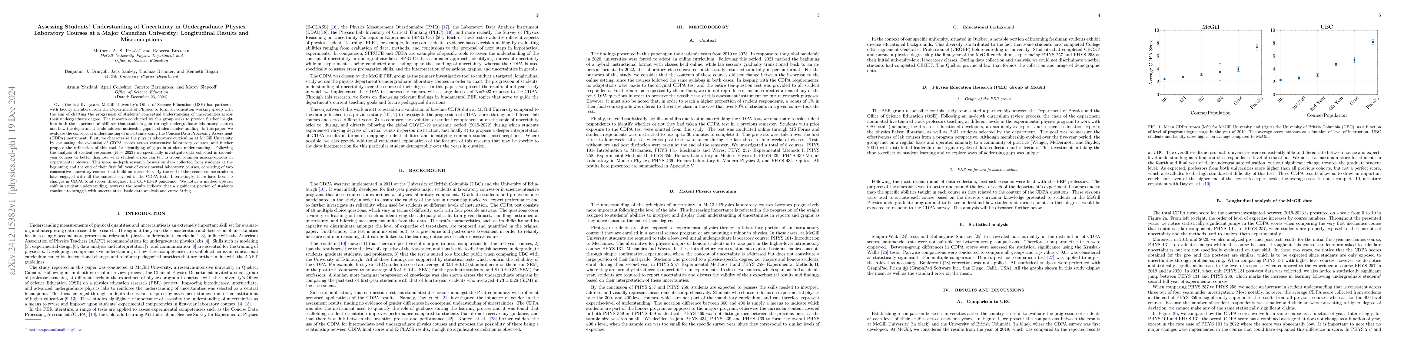Thumbnail for Assessing Students' Understanding of Uncertainty in Undergraduate
  Physics Laboratory Courses at a Major Canadian University: Longitudinal
  Results and Misconceptions