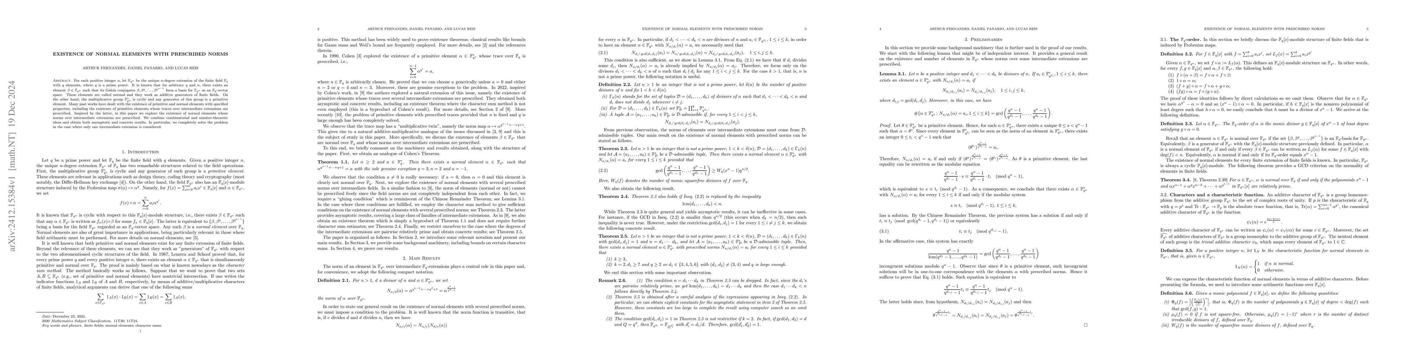 Thumbnail for Existence of normal elements with prescribed norms