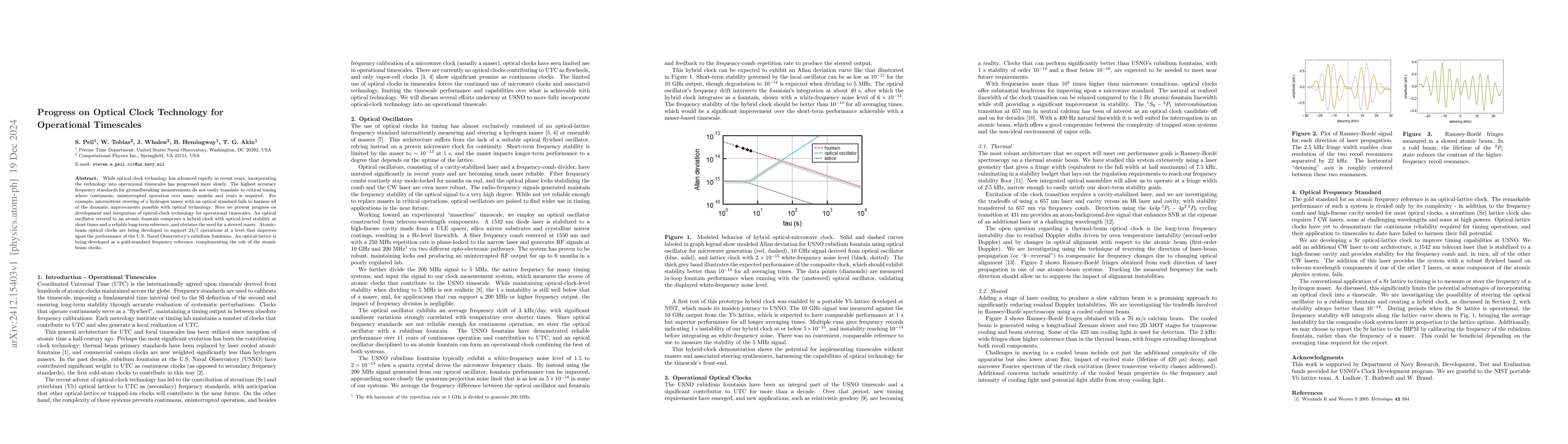Thumbnail for Progress on Optical Clock Technology for Operational Timescales