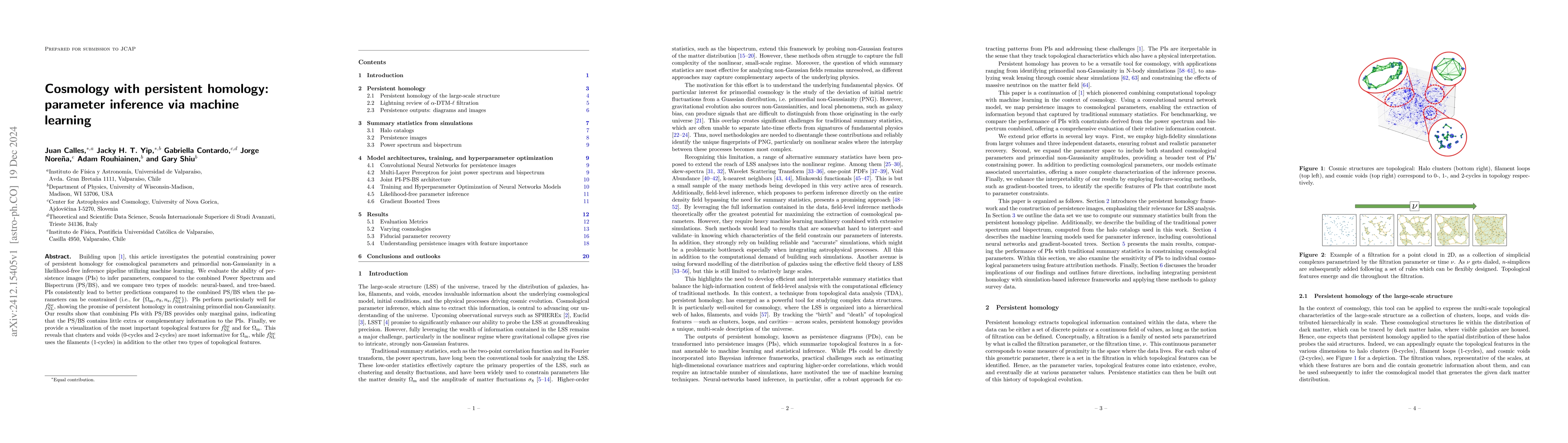Thumbnail for Cosmology with Persistent Homology: Parameter Inference via Machine
  Learning