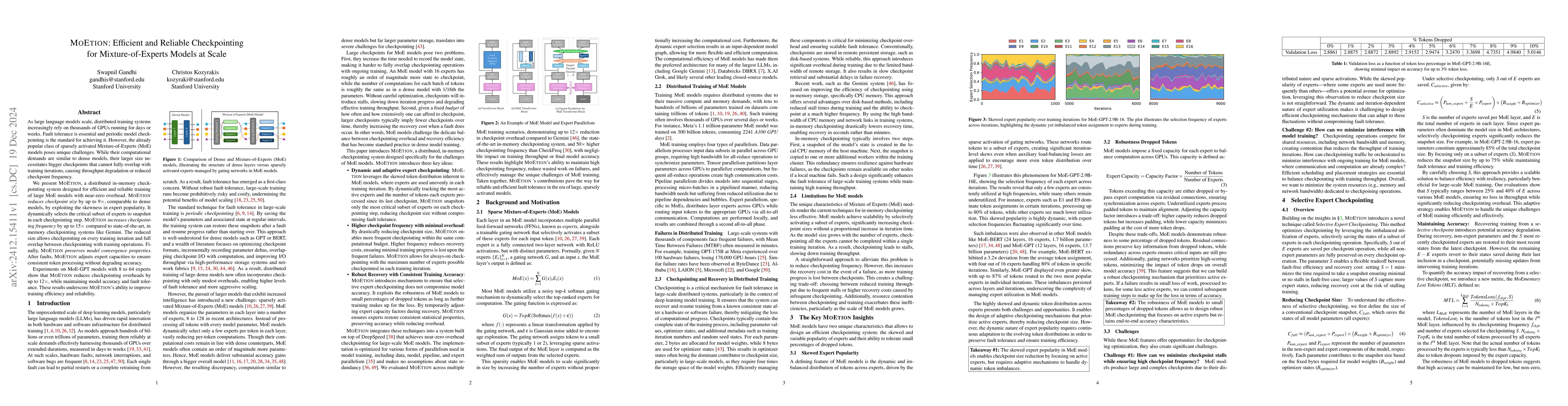 Thumbnail for MoEtion: Efficient and Reliable Checkpointing for Mixture-of-Experts
  Models at Scale