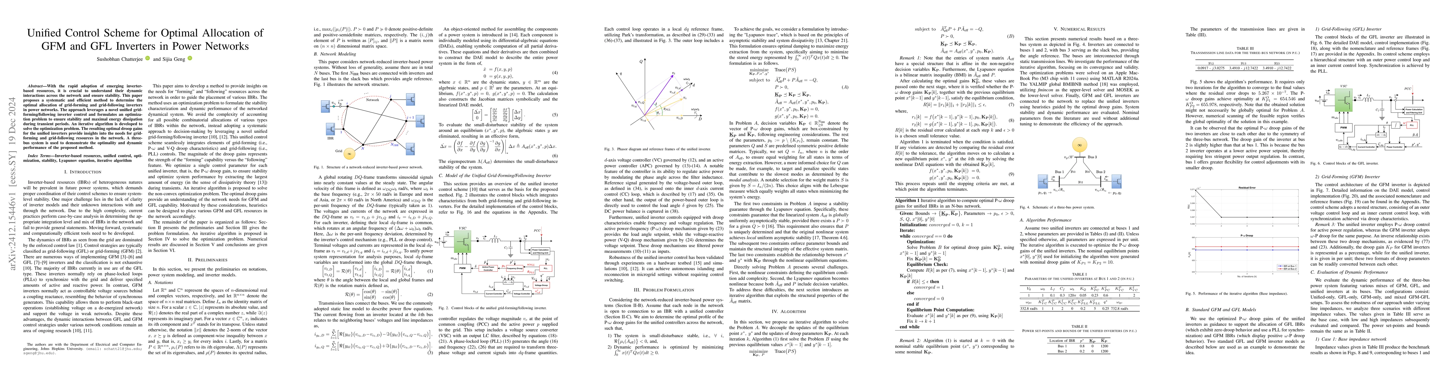 Thumbnail for Unified Control Scheme for Optimal Allocation of GFM and GFL Inverters
  in Power Networks