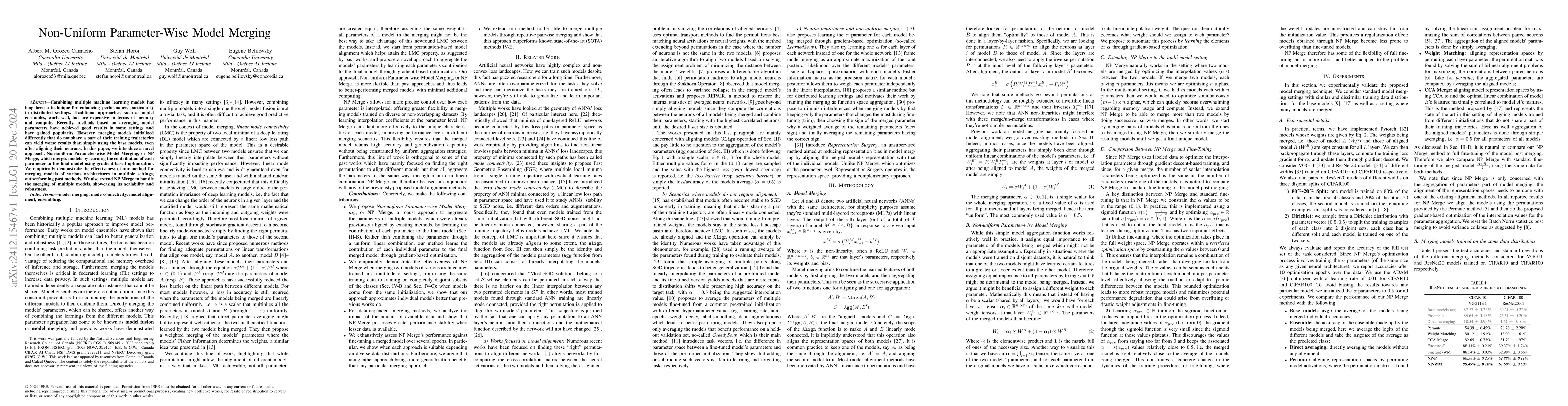 Thumbnail for Non-Uniform Parameter-Wise Model Merging