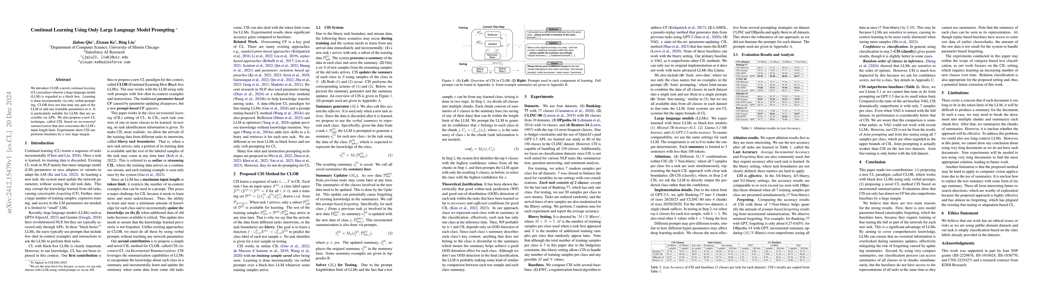 Thumbnail for Continual Learning Using Only Large Language Model Prompting