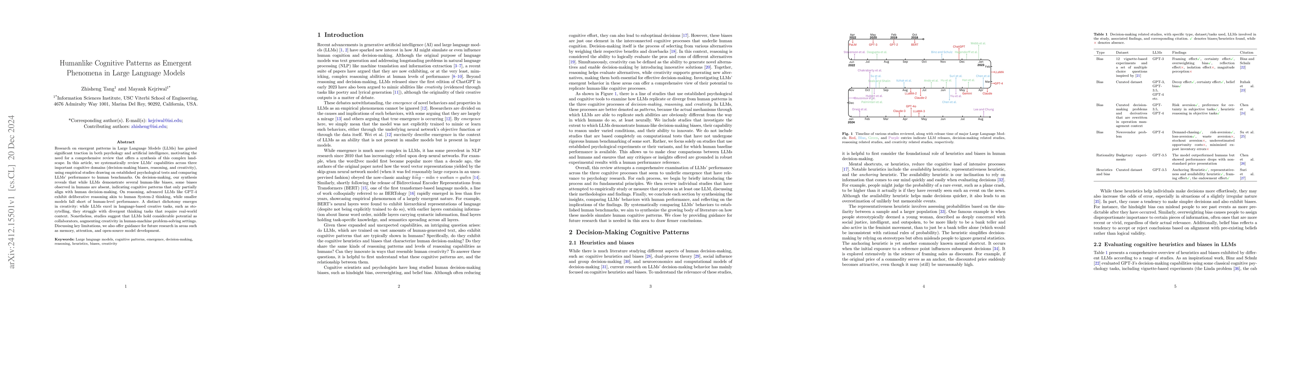 Thumbnail for Humanlike Cognitive Patterns as Emergent Phenomena in Large Language
  Models