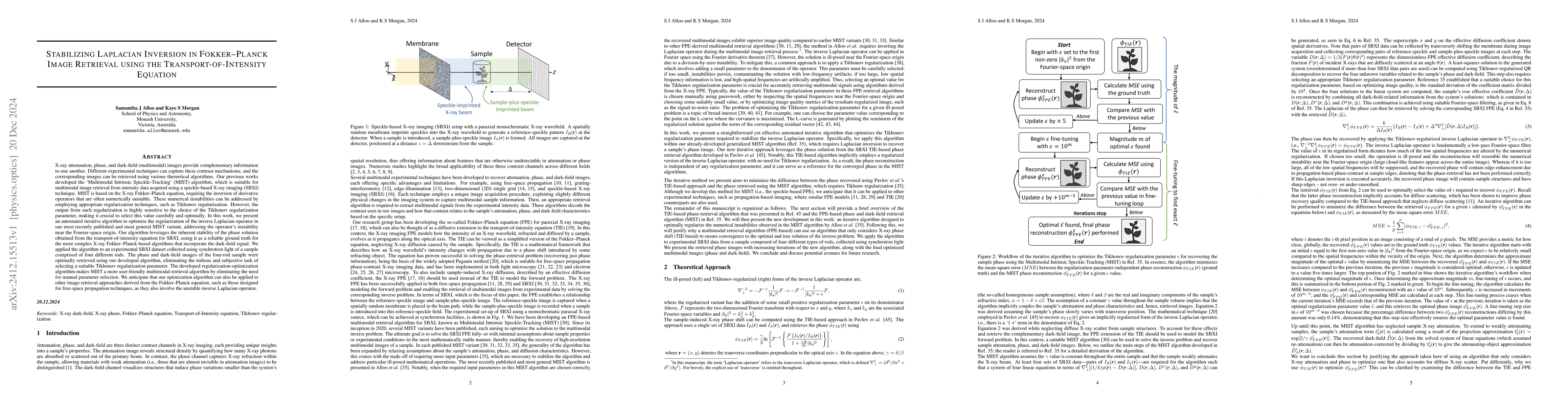 Thumbnail for Stabilizing Laplacian Inversion in Fokker-Planck Image Retrieval using
  the Transport-of-Intensity Equation