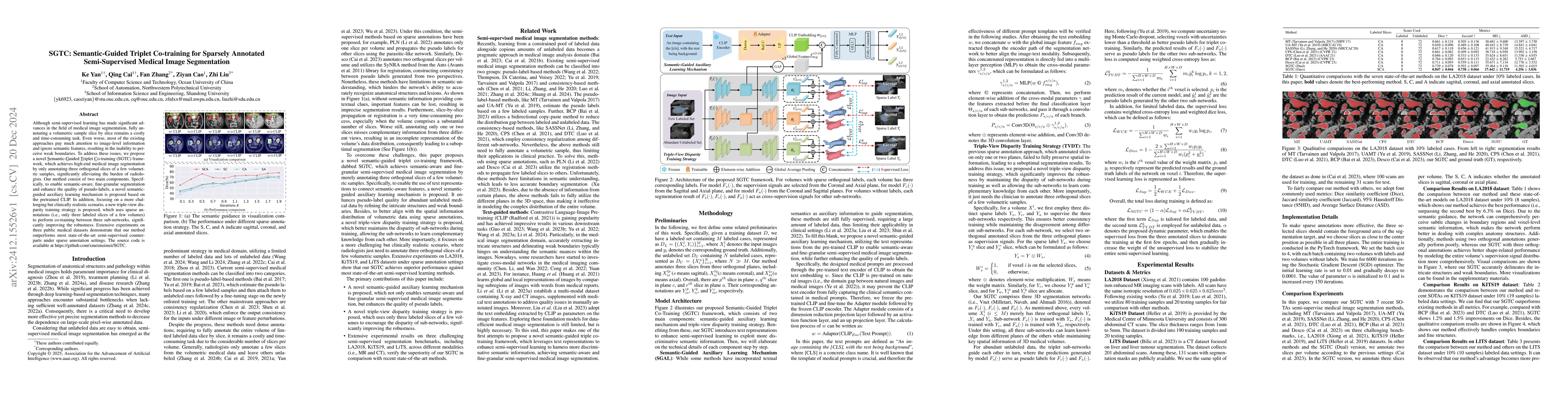 Thumbnail for SGTC: Semantic-Guided Triplet Co-training for Sparsely Annotated
  Semi-Supervised Medical Image Segmentation