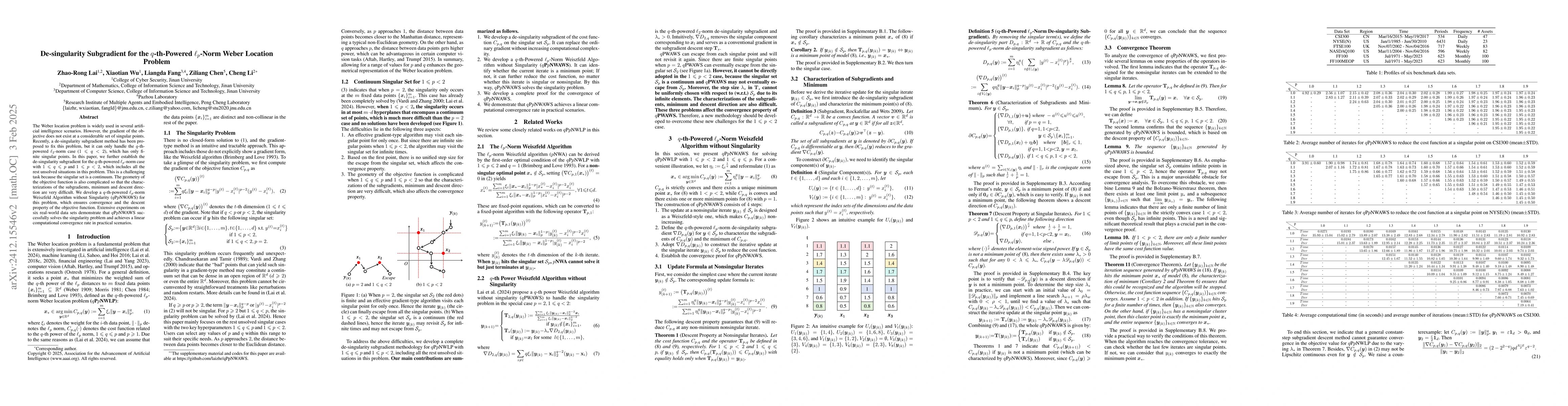 Thumbnail for De-singularity Subgradient for the $q$-th-Powered $\ell_p$-Norm Weber
  Location Problem