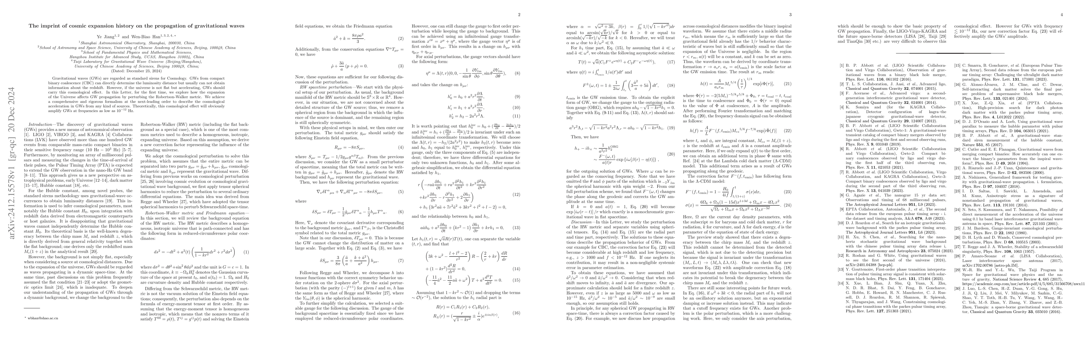 Thumbnail for The imprint of cosmic expansion history on the propagation of
  gravitational waves
