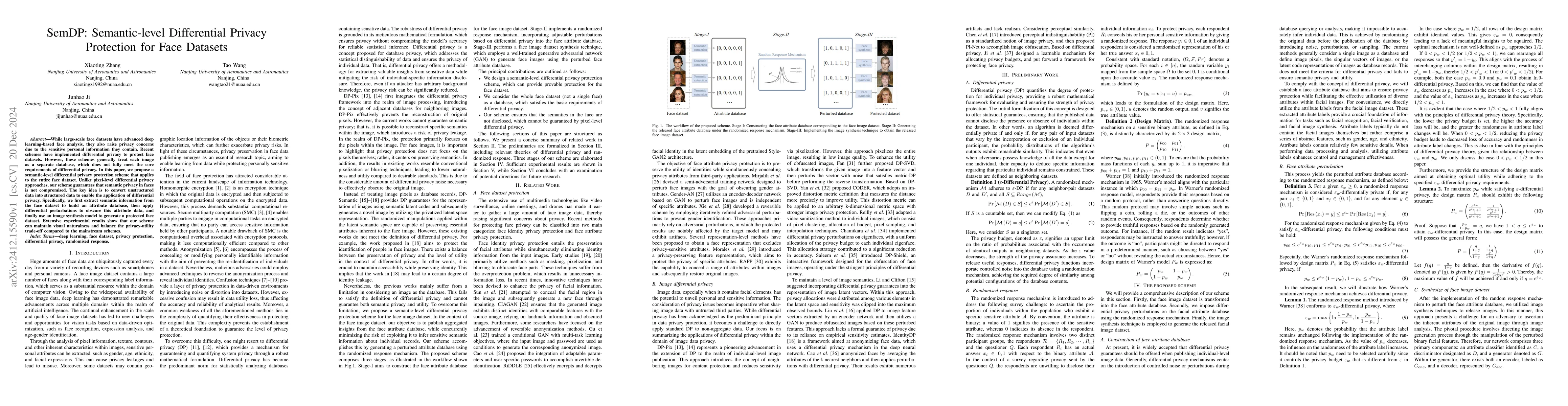 Thumbnail for SemDP: Semantic-level Differential Privacy Protection for Face Datasets