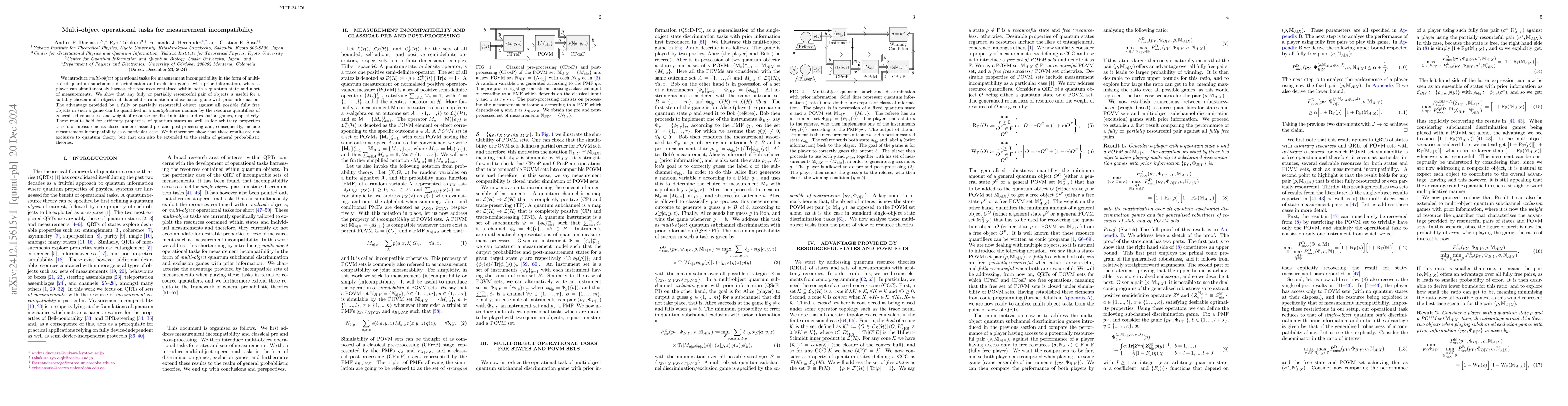 Thumbnail for Multi-object operational tasks for measurement incompatibility