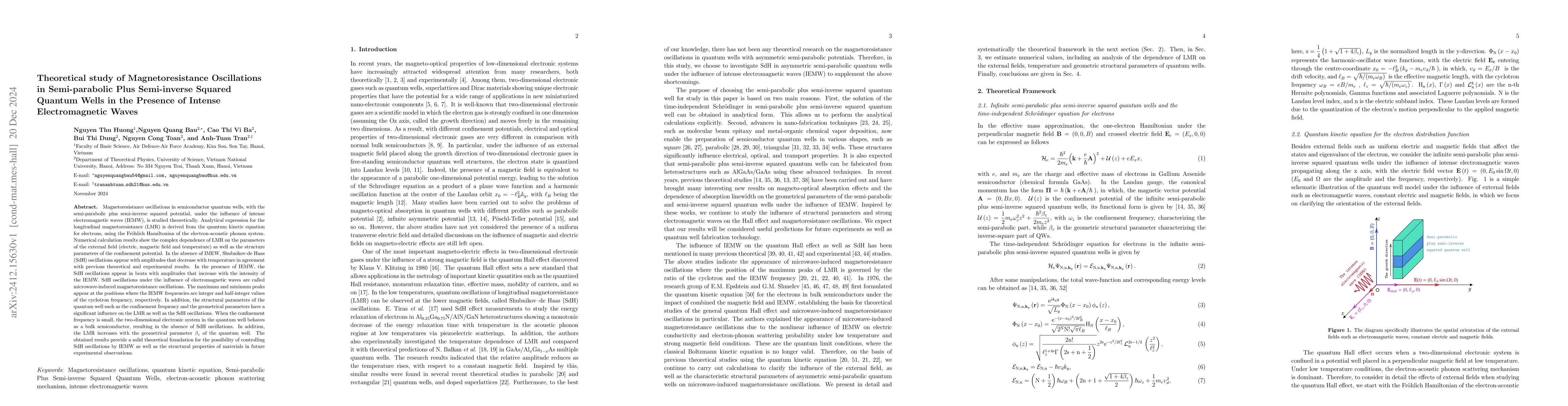 Thumbnail for Theoretical study of Magnetoresistance Oscillations in Semi-parabolic
  Plus Semi-inverse Squared Quantum Wells in the Presence of Intense
  Electromagnetic Waves
