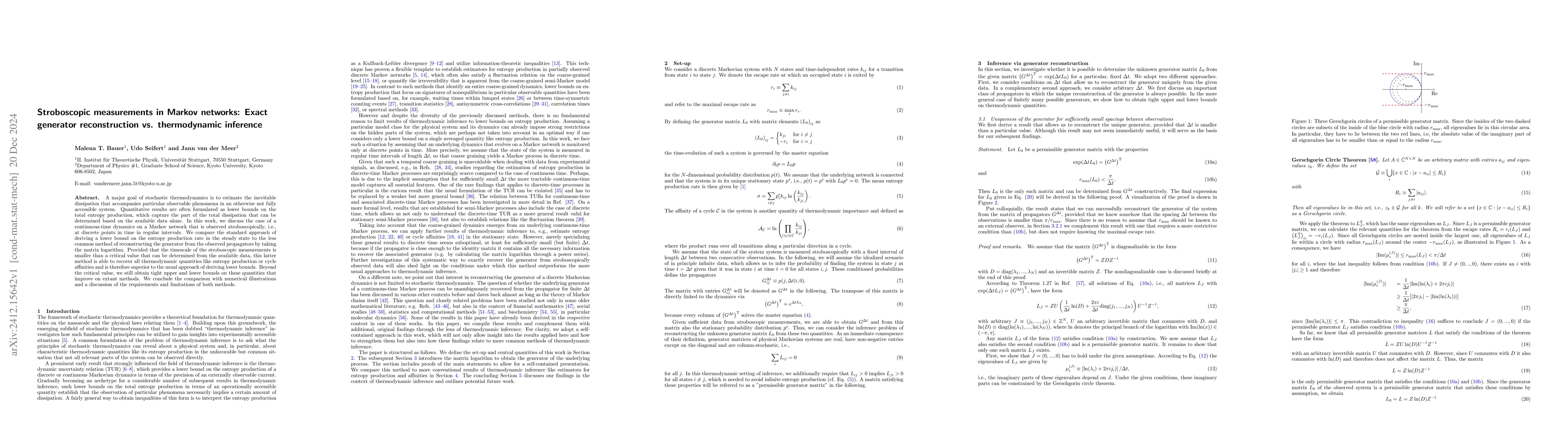 Thumbnail for Stroboscopic measurements in Markov networks: Exact generator
  reconstruction vs. thermodynamic inference