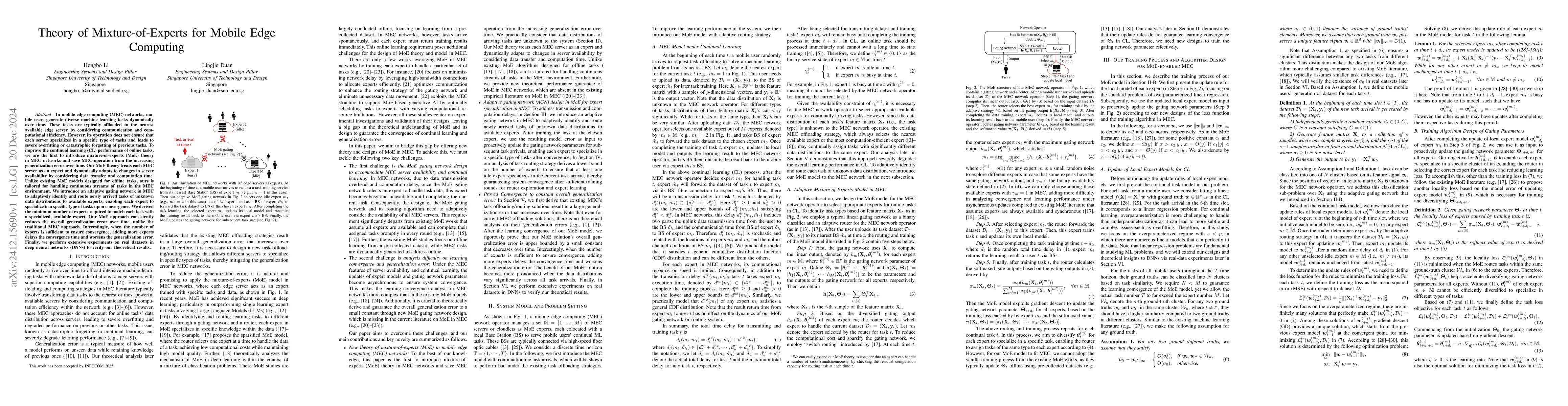 Thumbnail for Theory of Mixture-of-Experts for Mobile Edge Computing