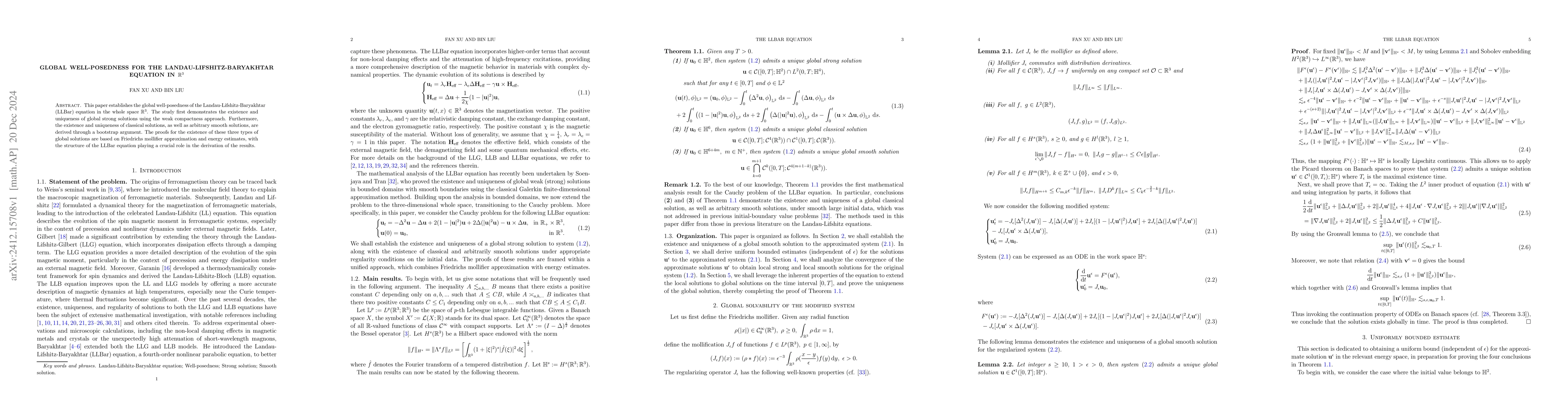 Thumbnail for Global well-posedness for the Landau-Lifshitz-Baryakhtar equation in
  $\mathbb{R}^3$