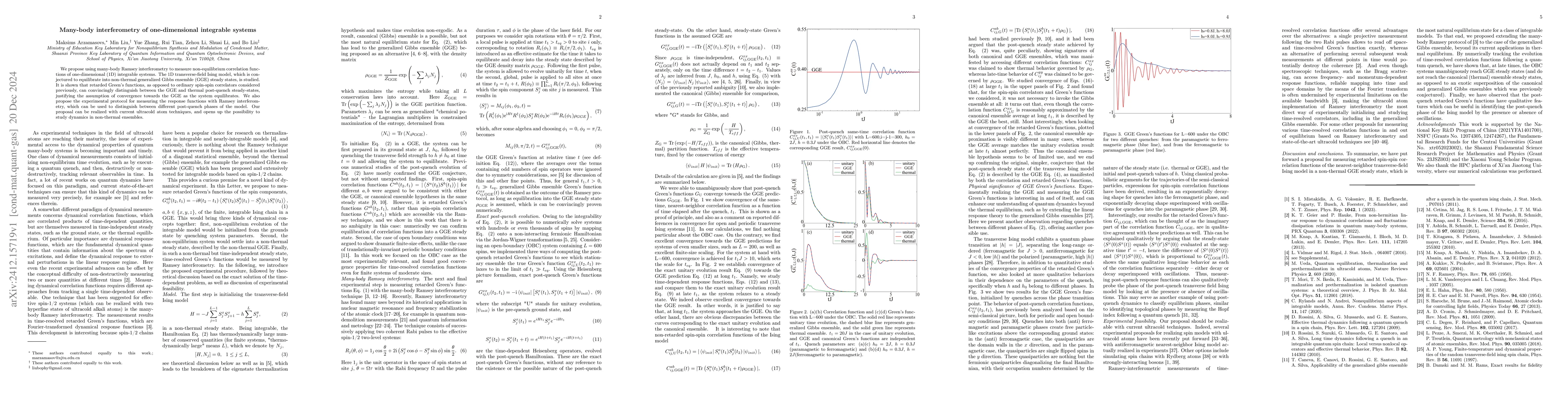 Thumbnail for Many-body interferometry of one-dimensional integrable systems