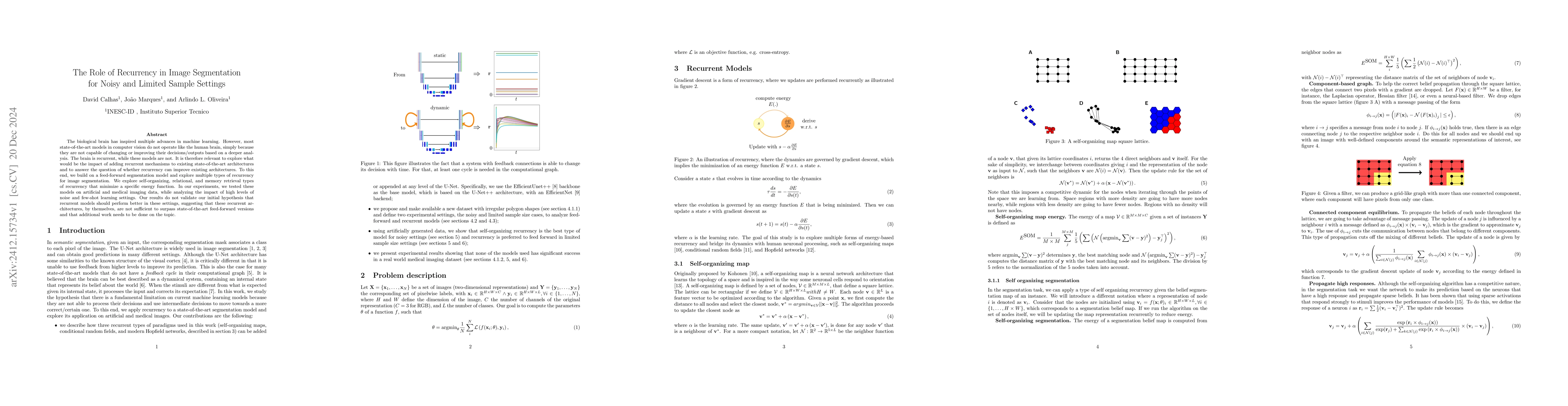 Thumbnail for The Role of Recurrency in Image Segmentation for Noisy and Limited
  Sample Settings