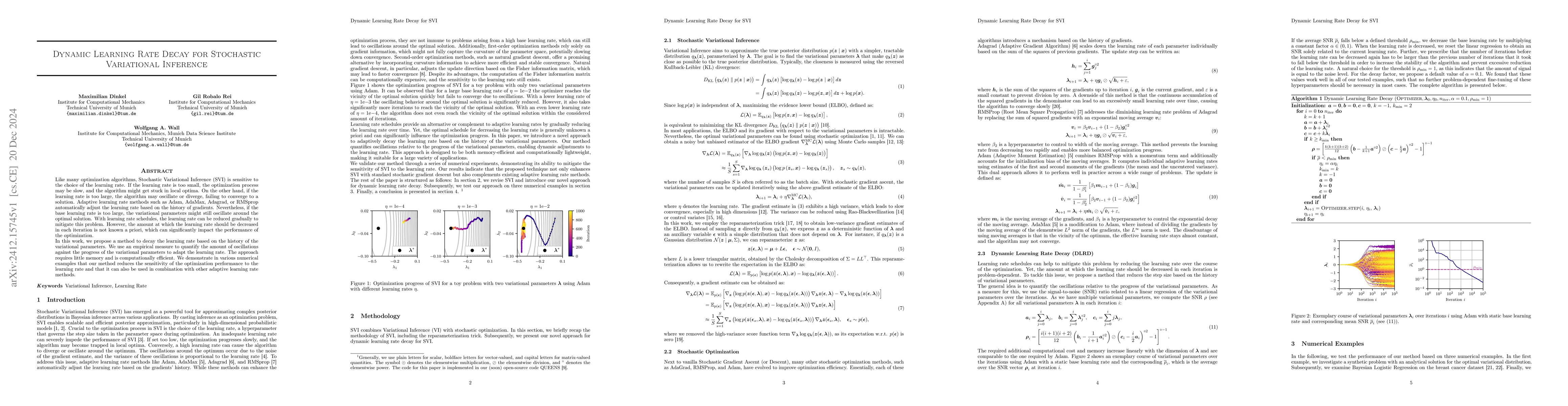 Thumbnail for Dynamic Learning Rate Decay for Stochastic Variational Inference