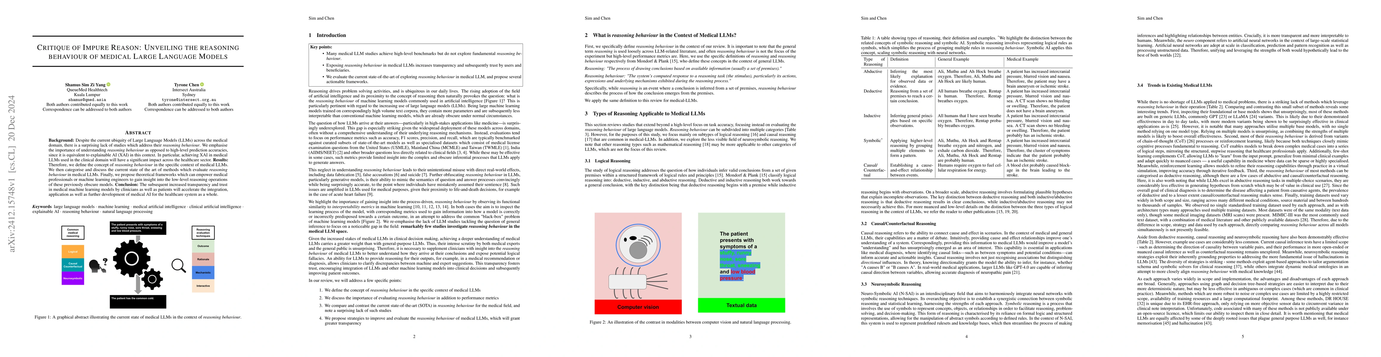Thumbnail for Critique of Impure Reason: Unveiling the reasoning behaviour of medical
  Large Language Models