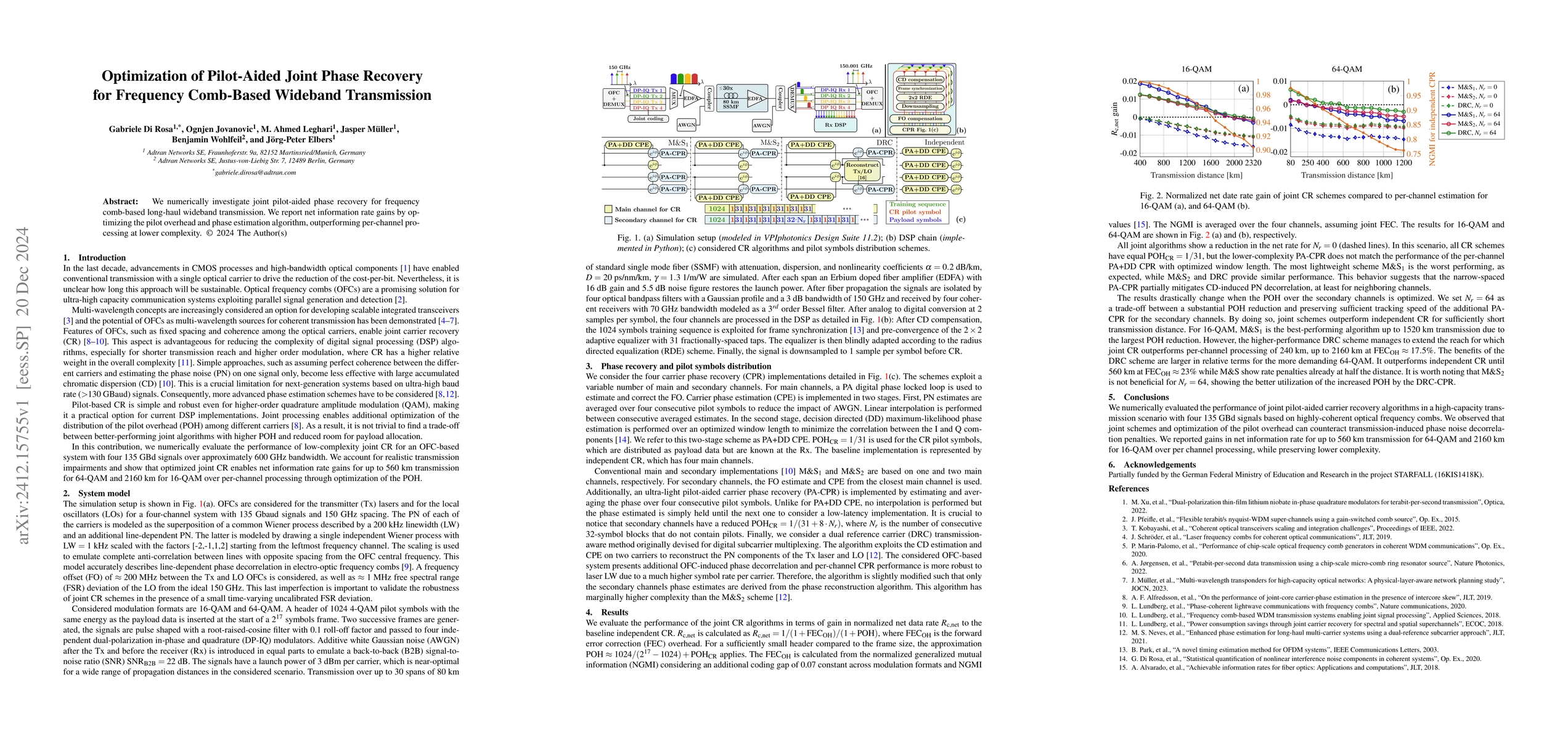 Thumbnail for Optimization of Pilot-Aided Joint Phase Recovery for Frequency
  Comb-Based Wideband Transmission