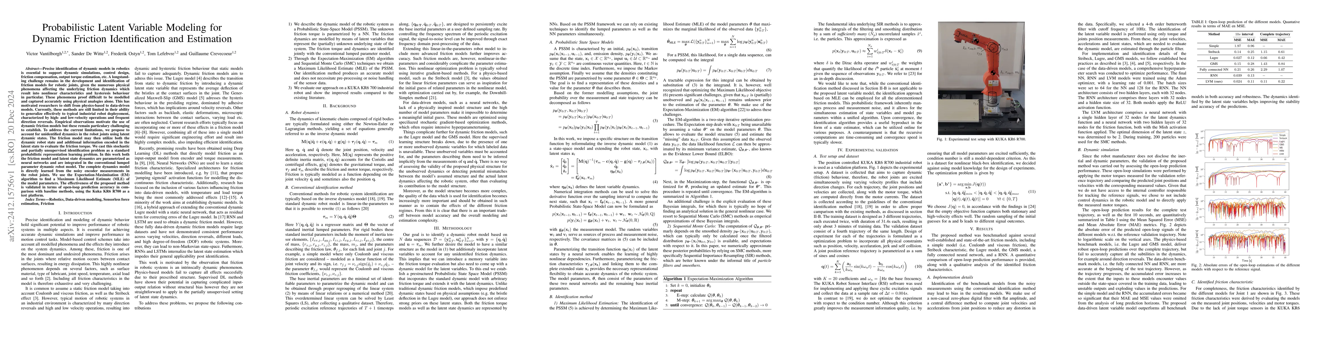 Thumbnail for Probabilistic Latent Variable Modeling for Dynamic Friction
  Identification and Estimation