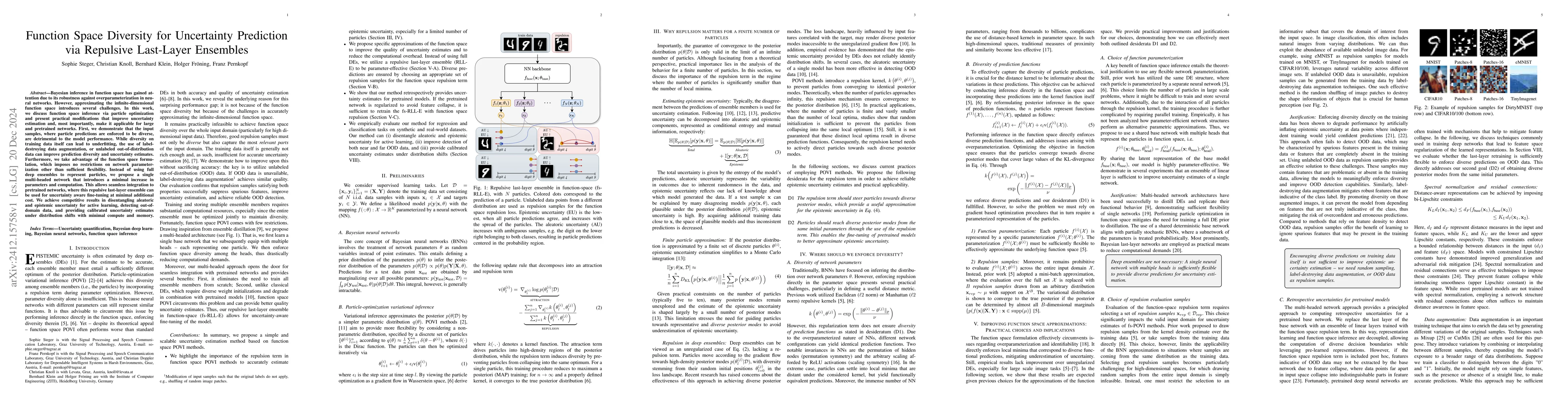 Thumbnail for Function Space Diversity for Uncertainty Prediction via Repulsive
  Last-Layer Ensembles