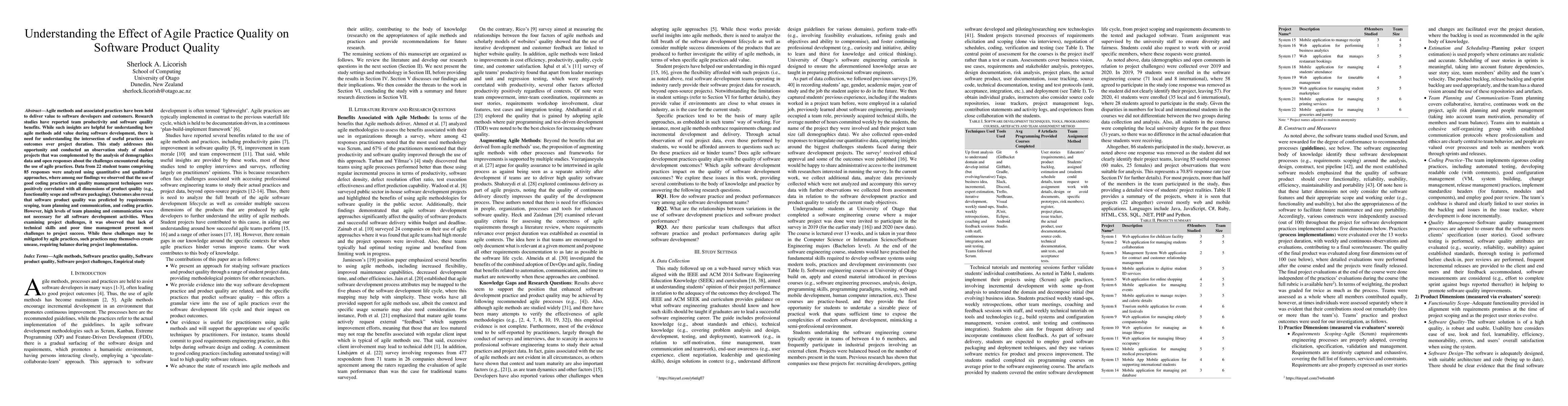Thumbnail for Understanding the Effect of Agile Practice Quality on Software Product
  Quality
