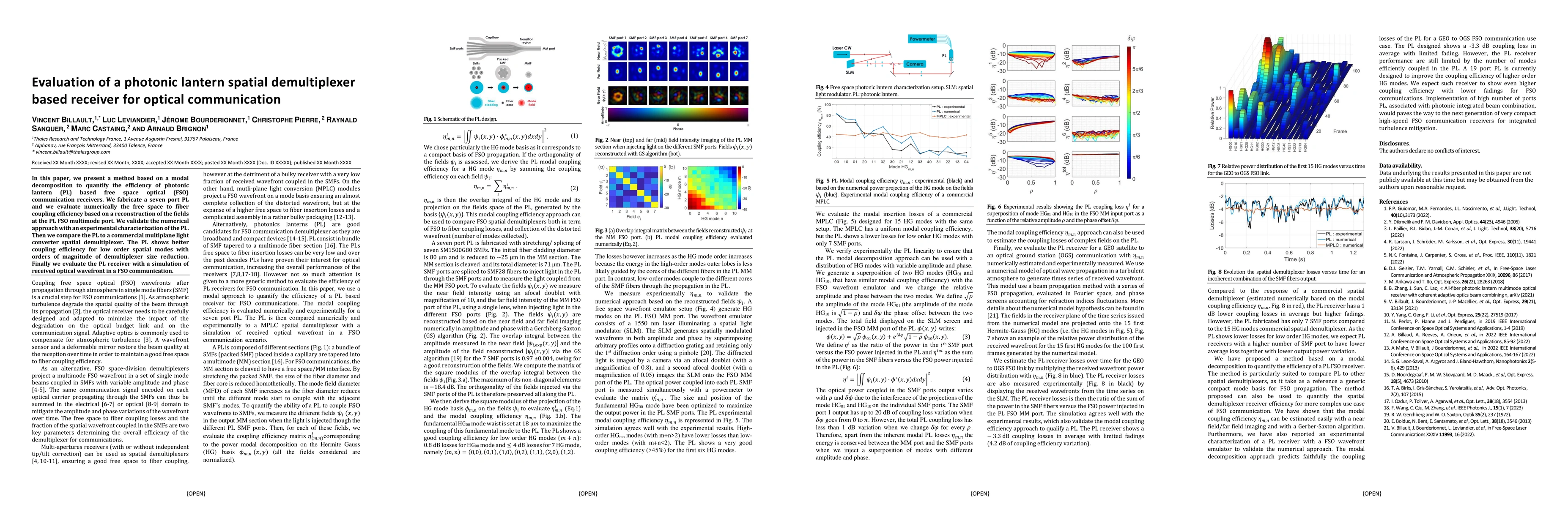 Thumbnail for Evaluation of a photonic lantern spatial demultiplexer based receiver
  for optical communication