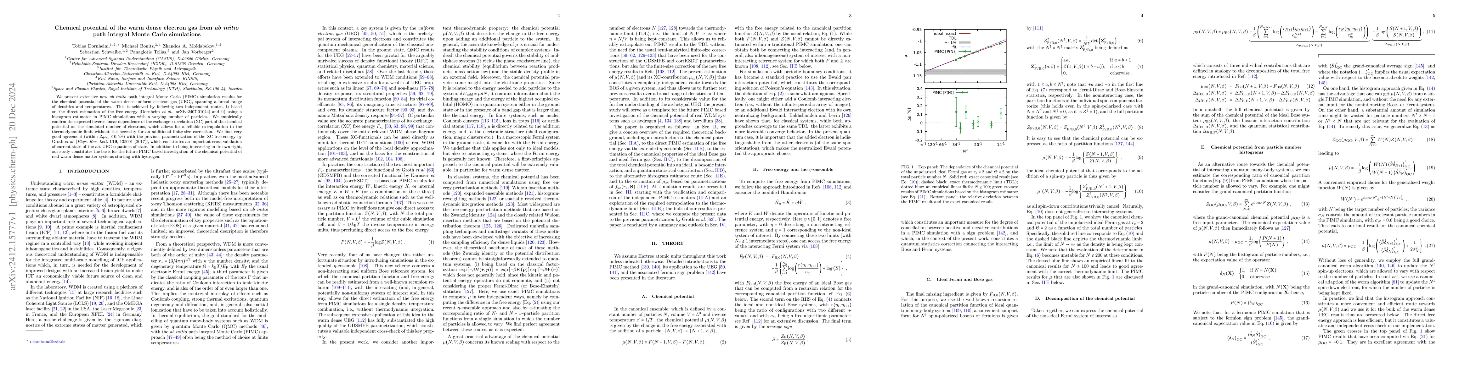 Thumbnail for Chemical potential of the warm dense electron gas from ab initio path
  integral Monte Carlo simulations